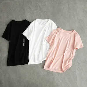 Tshirts de couleur personnalisés bon marché Fabricants de vêtements pour femmes <span class=keywords><strong>T</strong></span>-shirts d'outre-mer <span class=keywords><strong>T</strong></span>-shirts vierges - Product Image 1