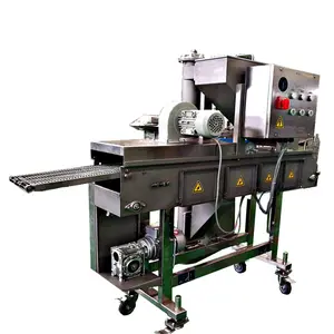 Automatic Meat Cutlet Bread Covering Hamburger Battering Crumbs Breading Machine For Patty