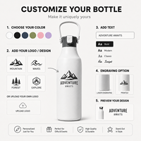Bouteille d'eau sport personnalisée en acier inoxydable de 24 oz avec poignée, isolée sous vide, anti-fuite, avec paille, pour les voyages en extérieur