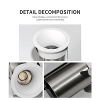 Prix de gros : Spots LED encastrés modernes pour plafond, IP54, anti-éblouissement, COB, en aluminium, 12W, 15W, 20W, pour maison, bureau, villas