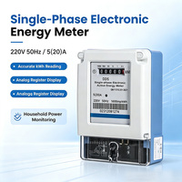 Compteur d'énergie électronique monophasé 220V 50Hz 5-20A avec affichage analogique, compteur mural kWh
