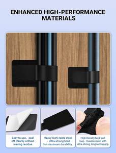 Sangles de fixation robustes auto-adhésives à boucles extensibles pour la gestion des câbles, utilisation vestimentaire, organisateurs de fils réglables - Product Image 3