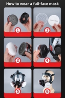 20-Year Factory-Accredited Dual Filter Gas Mask NBC Respirators Survival Mask with High Quality Face Cover