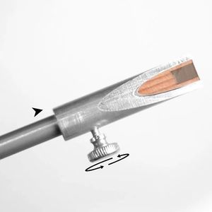 Taille-crayon à sourcils cylindrique en métal, double face, fente en forme de U, outil d'affûtage mécanique pour un maquillage précis des sourcils - Product Image 3