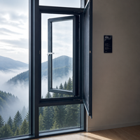 Ventana de Apertura Exterior con Rotura de Puente Térmico y Color Personalizado, Perfil de Aluminio 6060-T66 con Línea de Pulverización, Servicio OEM ODM para Edificios Comerciales