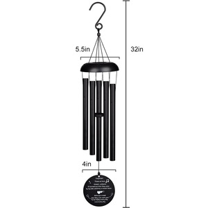 Sympathy Wind Chimes Kit 3 Wind Sail OEM 32 pulgadas Pérdida Loved One Memorial Wind Chimes - Product Image 2