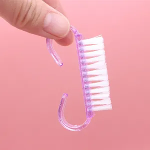 Brosse de nettoyage des ongles en forme de U, mini, transparente, en plastique, pour manucure, brosse à poils doux pour nettoyer la poussière des ongles, brosse à ongles pour nail art - Product Image 3