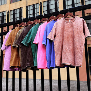 TKAN15 T-shirts en coton pour hommes surdimensionnés manches courtes Streetwear personnalisé t-shirt unisexe hauts Vintage lavage à l'acide Y2K Boxy Fit t-shirt - Product Image 4