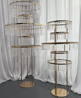Centres de table et décorations de mariage, supports à fleurs en métal, support de fond, présentoir, grand support de centre de table avec lumières LED