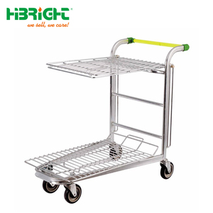 Heavy Duty Metal <b>Hand</b> Trolley Wire Basket 150kg Capacity 5'' PU Wheels Supermarket Restocking Warehouse Logistics <b>Cart</b> - Product Image 6