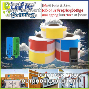 Etiqueta Adhesiva para Exteriores DETONGER DT60S, Resistente al Agua, al Aceite y a los Arañazos, para Identificación de Cables, para Envíos, Forma Irregular - Product Image 2