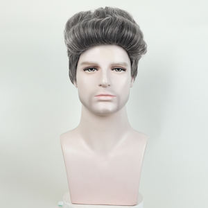 YIMANEILI court argent gris <span class=keywords><strong>perruque</strong></span> de cheveux naturels synthétique cosplay <span class=keywords><strong>Halloween</strong></span> perruques - Product Image 1