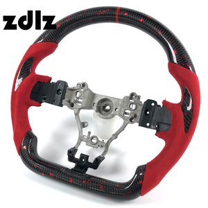 Volant personnalisé en cuir suédé rouge et fibre de carbone forgée pour Subaru WRX STI WRX Estate 2015 2016 2017 2018 2019 - Product Image 3