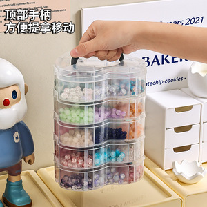 Multi Layer Bead <b>Storage</b> <b>Box</b> Transparent <b>Stackable</b> With Compartments For Jewelry Craft Supplies Heart Shaped Tote Bag 3 Layer - Product Image 3