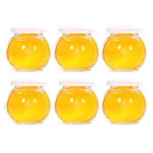 100ml Globe Shape Glass Pudding Jar Glass Jar with Plastic Cap for Yogurt Parfait Jam Honey Spices