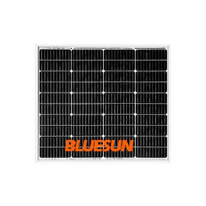 Bluesun 12v mono 5w 10w 15w 20w 25w 30w panel surya 12v 24V 90W 100W untuk pengisian baterai penggunaan luar ruangan