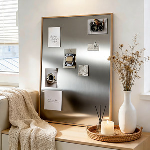 Marco Magnético de Acero Inoxidable para <span class=keywords><strong>Fotos</strong></span>, Color Madera, Moderno, Minimalista, DIY, Exhibición de <span class=keywords><strong>Fotos</strong></span> de Moda, Sensación de Alta Gama, Magnético para Refrigerador - Product Image 4