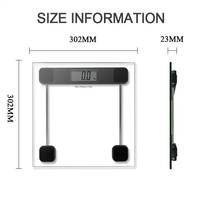 Balance corporelle électrique en stock du vendeur 200kg balance intelligente de grande capacité en verre trempé balance corporelle de salle de bain