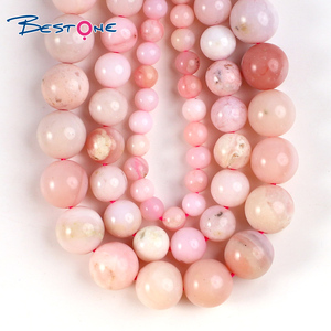 Bestone ลูกปัดธรรมชาติ4/6/8มม.,สำหรับทำเครื่องประดับ DIY งานฝีมือแฮนด์เมดลูกปัดโอปอลสีชมพูอ่อนรักษาลูกปัดหลวม - Product Image 2