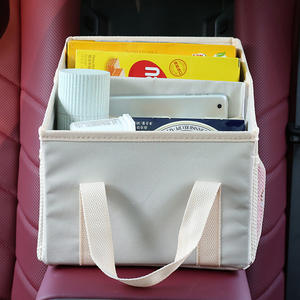 Organizador de asiento de coche de poliéster 600D multiusos con portavasos y caja de almacenamiento <span class=keywords><strong>para</strong></span> asientos delanteros y traseros de pasajeros camiones furgonetas - Product Image 4