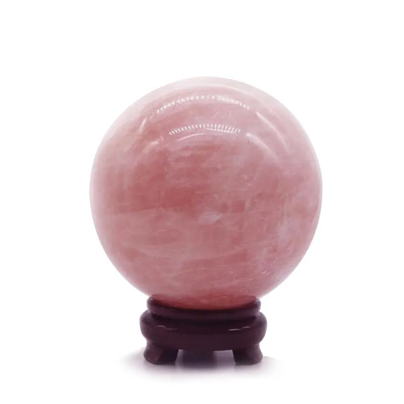 ローズピンククォーツヒーリングジェイドボールクリスタル風水装飾ボール