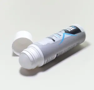 Tubo de plástico cosmético para embalagem de creme para os olhos com bola de rolo de 15ml-30ml com superfície para serigrafia