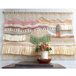 Venta al por mayor de tapices de macramé artesanales bohemios para decoración del hogar, decoración artística de pared para el hogar, sala de estar - Product Image 4