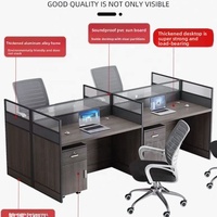Nouvelle conception de mobilier de bureau de haute qualité, poste de travail pour 2 personnes, bureau durable avec cloisons de séparation pour bureaux à plan ouvert