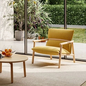 <span class=keywords><strong>Fauteuil</strong></span> en tissu <span class=keywords><strong>jaune</strong></span> de style nordique, <span class=keywords><strong>fauteuil</strong></span> d'appoint minimaliste pour bureau ou espace détente - Product Image 1