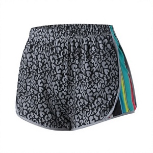 PUFFIN SPORTS Custom Women's High Waist Leopard Print Sport Shorts Knitted Spandex Quick Dry Elastic Waist Fitness Wear - Product Image 4