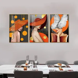 Huamiao 40*60cm Custom Flower Wall Art Body Painting Set Sexy Girl Crystal Porcelain Painting