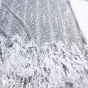 Robe <span class=keywords><strong>de</strong></span> mariée à paillettes perlées, tissu <span class=keywords><strong>de</strong></span> tulle, plumes, vente rapide en chine, nouvelle collection 2020 - Product Image 2