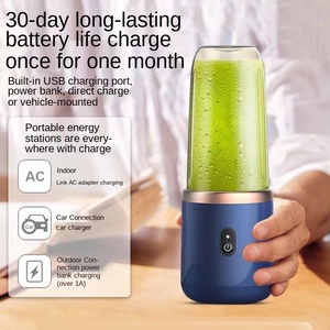 Mixeur-presse-agrumes portable en gros 400 ml, tasse à jus de fruits USB rechargeable pour citron et orange, machine à smoothies - Product Image 6
