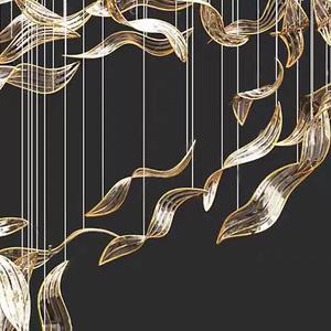 Современная простая креативная люстра из стекла для ресторана, частной комнаты, нового китайского роскошного бокса, элегантной гостиничной комнаты, дизайнерская люстра для кейтеринга - Product Image 5