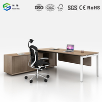 Table de direction moderne en forme de L avec rangement, panneau de qualité E0, pour bureau général - Vente en gros