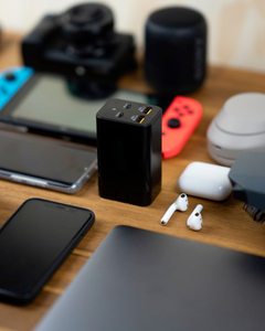 อะแดปเตอร์ชาร์จเร็วแบบติดผนัง 2 พอร์ต USB-C PD100W และ 2 พอร์ต USB-A 22.5W PD3.0 พร้อมวัสดุป้องกันไฟไหม้ สำหรับแล็ปท็อป สมาร์ทวอทช์ และ GaN 4-in-1 - Product Image 6