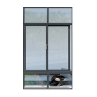 Ventana Corredera de Aluminio y Vidrio Templado, Perfil de Aluminio de Alta Resistencia Reforzado, Impermeable, Anticondensación y Duradero