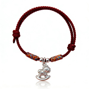 Pulsera de Hilo Rojo con Amuleto del Zodiaco Caballo en Plata Pura 999, Joyería Unisex para Regalo - Product Image 5