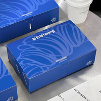 Boîte à dessert à emporter au design personnalisé boîtes d'emballage recyclables et pliables en papier d'impression pour croissants