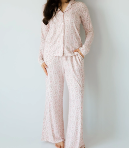 Pijamas Largos de 2 Piezas para Mujer, Elegantes y Estampados, Ropa de Dormir Suave para el Hogar, Conjuntos de Pijamas para Mujer - Product Image 4