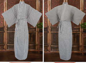 Kimono traditionnel <span class=keywords><strong>japonais</strong></span> <span class=keywords><strong>Yukata</strong></span> pour <span class=keywords><strong>homme</strong></span> avec costume de cosplay <span class=keywords><strong>japonais</strong></span> rayé à carreaux - Product Image 5