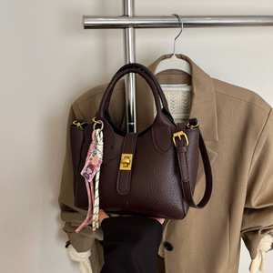 Korean Style Single Shoulder Crossbody <b>Bag</b> <b>Women's</b> New Trendy Fashion Versatile Handheld Bucket <b>Bag</b> Durable PU Material - Product Image 3