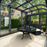 Véranda en verre en alliage d'aluminium de qualité supérieure, design préfabriqué quatre saisons pour jardin, patio, cour arrière, espace de vie extérieur et détente