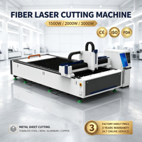 Machine de découpe laser à fibre 1500W 3000W pour tôles d'acier galvanisé et d'acier inoxydable avec mise au point automatique haute précision, directement de l'usine