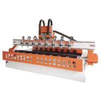Máquina CNC de 8 cabezales para tallado de madera, rotativa 3D de 4 ejes, para copiado y carpintería