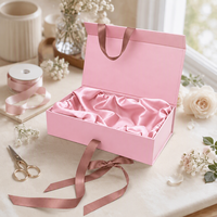 Boîte rigide magnétique haut de gamme personnalisée, pliable, en carton, avec couvercle à rabat, poignée en ruban, impression UV pour extensions de cheveux
