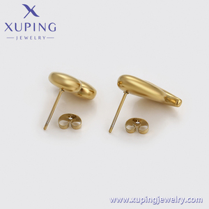 T000953003旭平饰品14k金色经典不锈钢韩版复古时尚镀金精美耳环 - Product Image 4