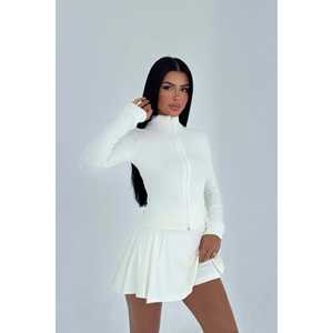 Ensemble short deux pièces Lola en tissu gaufré blanc, coupe ample, au-dessus du genou, taille XS - Product Image 3