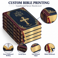 Impression personnalisée de Bibles, couverture rigide en cuir PU, papier fin, fabricant en gros