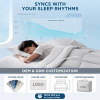 Couette respirante double face OEKO Grey Q-Max>0.4 Cool Tech, insert de couette doux et rafraîchissant